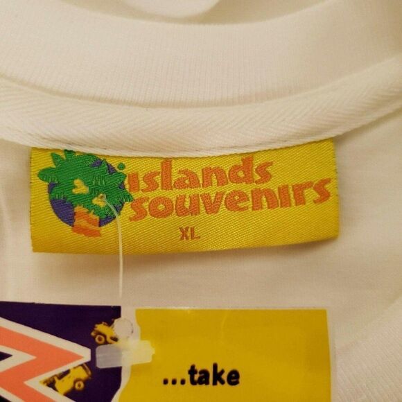 Vintage 90s Manila T-Shirt Mens XL White Neon Fish Tourist Puffy Paint Deadstock - Picture 5 of 5